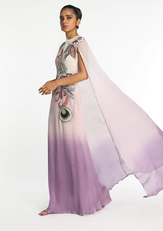 Sorbet Mist Purple Gown by Aisha Rao, available on Indiaspopup.com