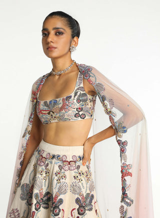 Lunara Ivory Lehenga Set by Aisha Rao, available on Indiaspopup.com