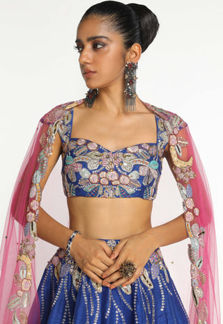 Cobaltine Electric Blue Lehenga Set by Aisha Rao, available on Indiaspopup.com