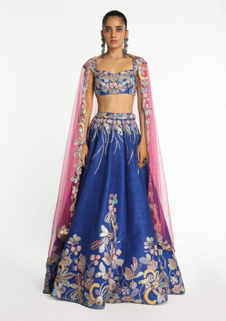 Cobaltine Electric Blue Lehenga Set by Aisha Rao, available on Indiaspopup.com