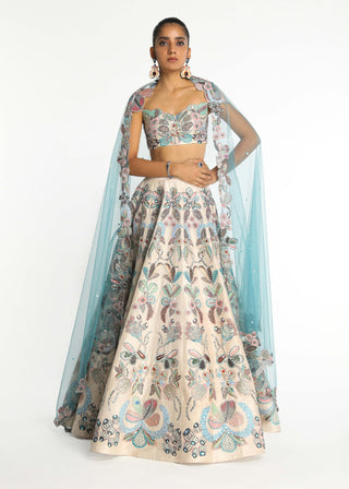 Seraphique Ivory Lehenga Set by Aisha Rao, available on Indiaspopup.com