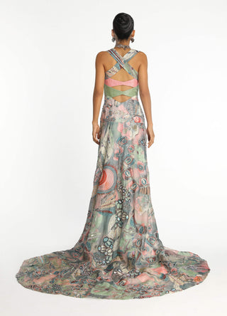 Enchante Pop Printed Gown by Aisha Rao, available on Indiaspopup.com