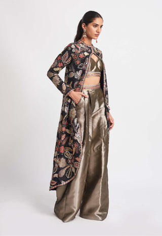 Aisha Rao-Onyx Black Jacket And Pant Set-INDIASPOPUP.COM