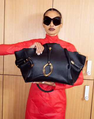 Raven black boss tote