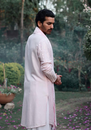 Jalalgarh Powder Pink Kurta Set by Ankit V Kapoor available on Indiaspopup.com