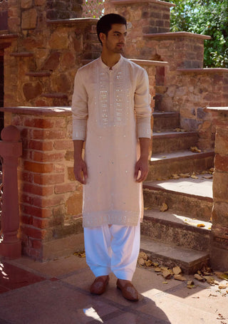 Nagarjuna Beige Kurta And Salwar by Ankit V Kapoor available on Indiaspopup.com