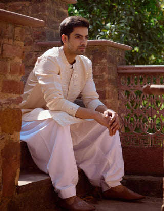 Nagarjuna Beige Kurta And Salwar by Ankit V Kapoor available on Indiaspopup.com