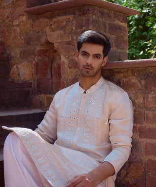 Nagarjuna Beige Kurta And Salwar by Ankit V Kapoor available on Indiaspopup.com