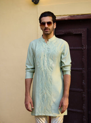 Gajner Mint Green Kurta And Churidar by Ankit V Kapoor available on Indiaspopup.com