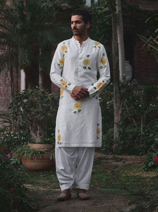 Alwar Hand Painted Kurta And Salwar by Ankit V Kapoor available on Indiaspopup.com