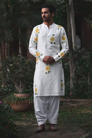 Alwar hand painted kurta and salwar