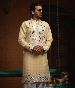 Juna Mahal Gold Kurta And Salwar by Ankit V Kapoor available on Indiaspopup.com