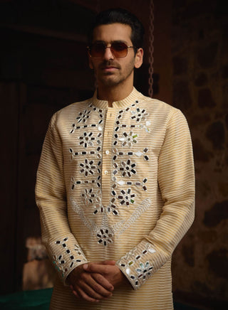 Juna Mahal Gold Kurta And Salwar by Ankit V Kapoor available on Indiaspopup.com