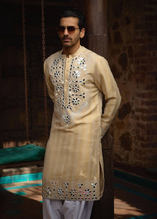 Juna Mahal Gold Kurta And Salwar by Ankit V Kapoor available on Indiaspopup.com