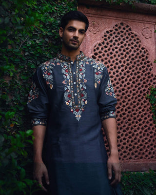 Asirgarh slate gray kurta and salwar