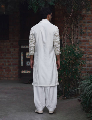 Rahat Ivory Kurta Set by Ankit V Kapoor available on Indiaspopup.com