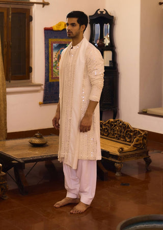 Umaid Ivory Kurta Set by Ankit V Kapoor available on Indiaspopup.com