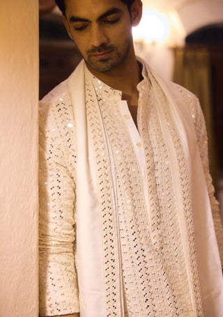 Umaid Ivory Kurta Set by Ankit V Kapoor available on Indiaspopup.com