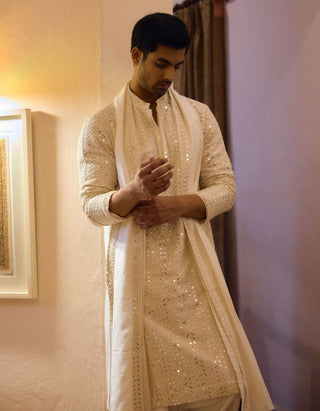 Umaid Ivory Kurta Set by Ankit V Kapoor available on Indiaspopup.com