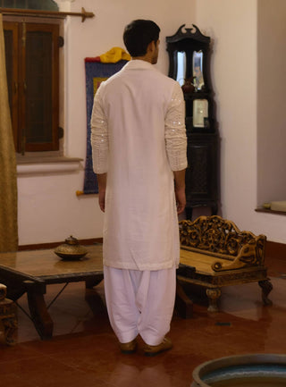 Umaid Ivory Kurta Set by Ankit V Kapoor available on Indiaspopup.com