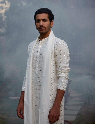 Ranbir Ivory Kurta Set by Ankit V Kapoor available on Indiaspopup.com