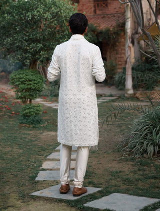 Ranbir Ivory Kurta Set by Ankit V Kapoor available on Indiaspopup.com