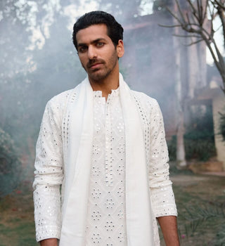 Ranbir Ivory Kurta Set by Ankit V Kapoor available on Indiaspopup.com