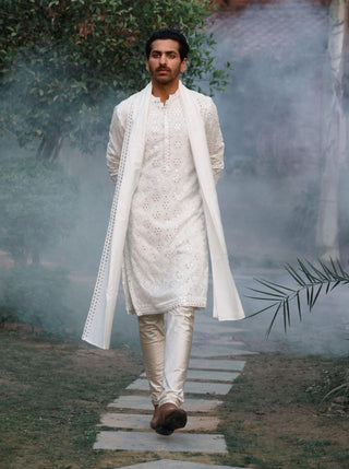 Ranbir Ivory Kurta Set by Ankit V Kapoor available on Indiaspopup.com