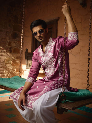 Chittorgarh Vintage Rose Kurta And Salwar by Ankit V Kapoor available on Indiaspopup.com
