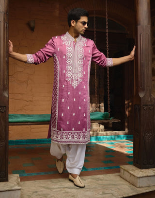 Chittorgarh Vintage Rose Kurta And Salwar by Ankit V Kapoor available on Indiaspopup.com