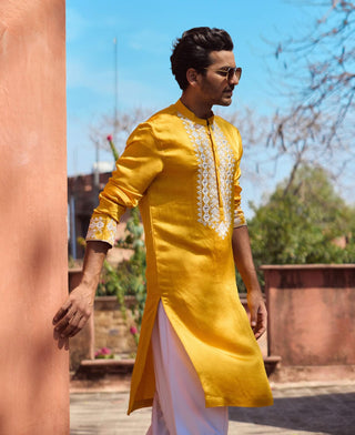 Mehrangarh Mustard Kurta And Salwar by Ankit V Kapoor available on Indiaspopup.com