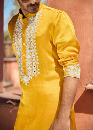 Mehrangarh Mustard Kurta And Salwar by Ankit V Kapoor available on Indiaspopup.com