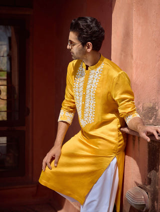 Mehrangarh Mustard Kurta And Salwar by Ankit V Kapoor available on Indiaspopup.com