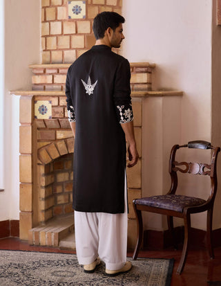 Juna Mahal Black Kurta And Salwar by Ankit V Kapoor available on Indiaspopup.com