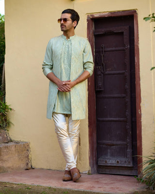 Raas Mint Green Bundi Set by Ankit V Kapoor available on Indiaspopup.com