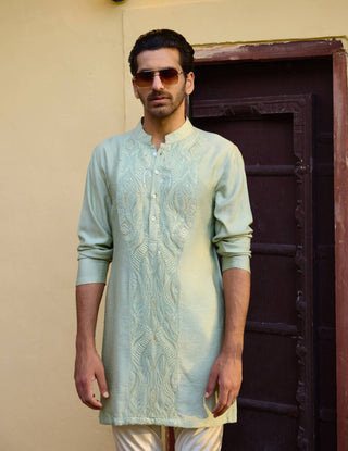 Raas Mint Green Bundi Set by Ankit V Kapoor available on Indiaspopup.com