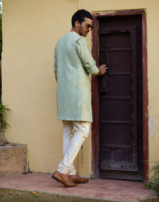 Raas Mint Green Bundi Set by Ankit V Kapoor available on Indiaspopup.com