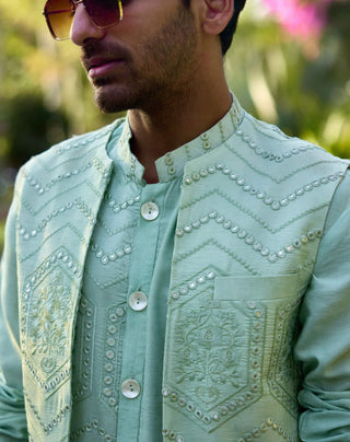 Fateh Mint Green Bundi Set by Ankit V Kapoor available on Indiaspopup.com