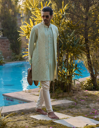 Fateh Mint Green Bundi Set by Ankit V Kapoor available on Indiaspopup.com