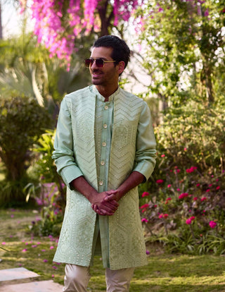 Fateh Mint Green Bundi Set by Ankit V Kapoor available on Indiaspopup.com