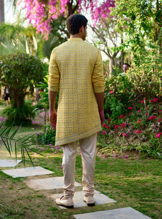 Jaisalmer Sunset Yellow Bundi Set by Ankit V Kapoor available on Indiaspopup.com