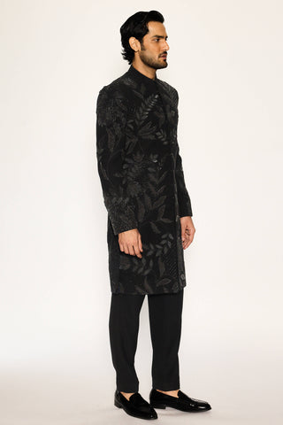 Obsidian bloom indo western jacket set