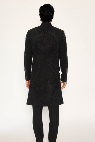 Obsidian bloom indo western jacket set