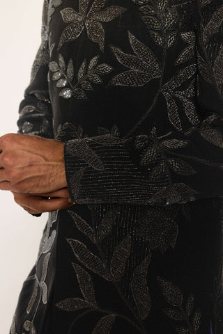 Obsidian bloom indo western jacket set
