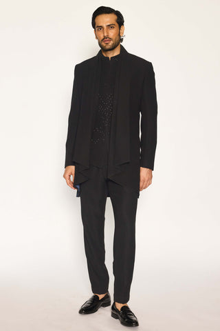 Onyx line draped jacket set