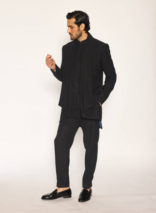 Onyx line draped jacket set