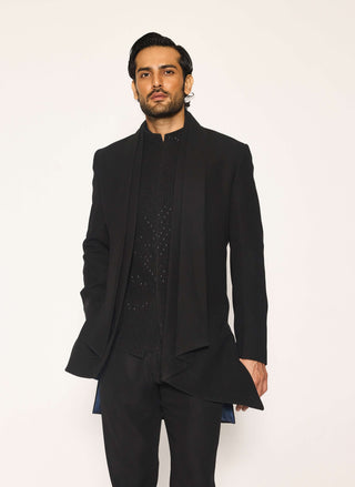 Onyx line draped jacket set