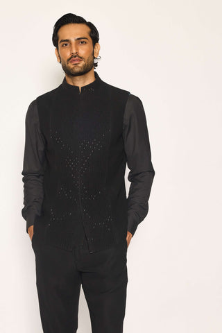 Onyx line draped jacket set