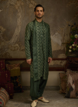 Baageen olive green kurta set