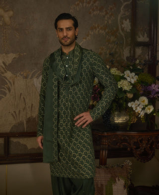 Baageen olive green kurta set